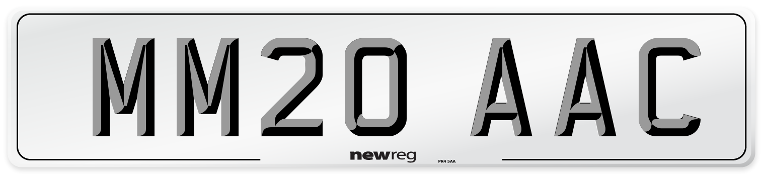 MM20 AAC Number Plate from New Reg